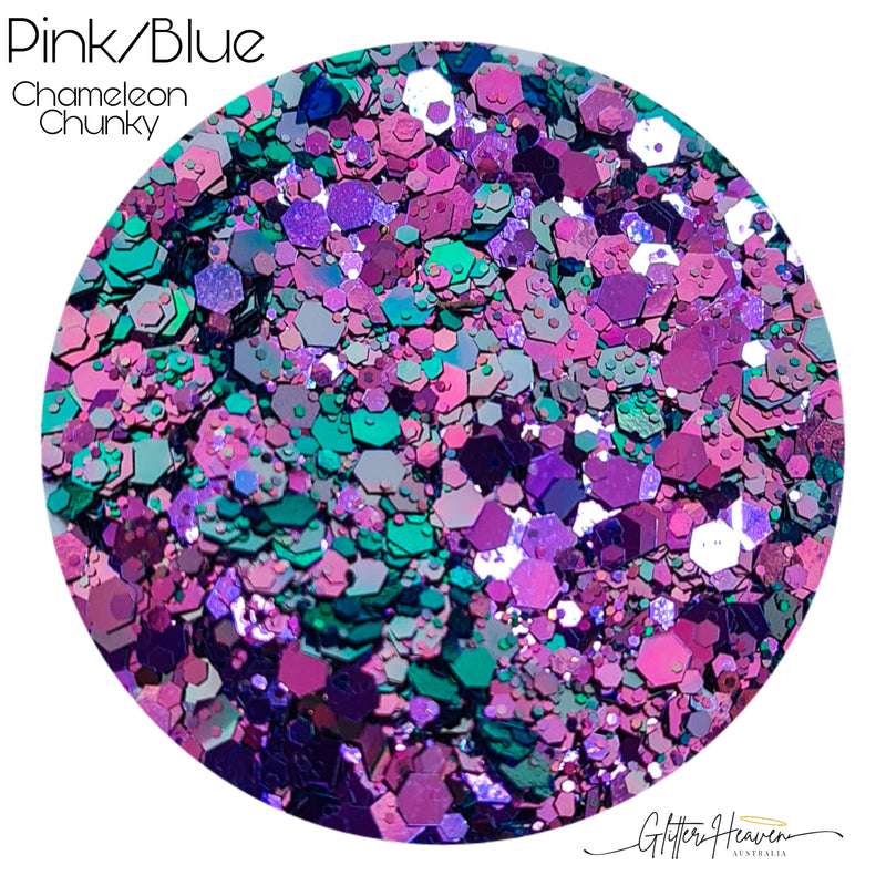 Pink / Blue Chameleon Chunky Glitter - GH